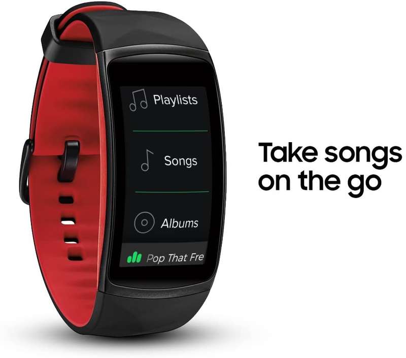 RED / LARGE - Samsung Gear Fit2 Pro Watch Fitness Tracker Large SM-R365 GPS Sports Band