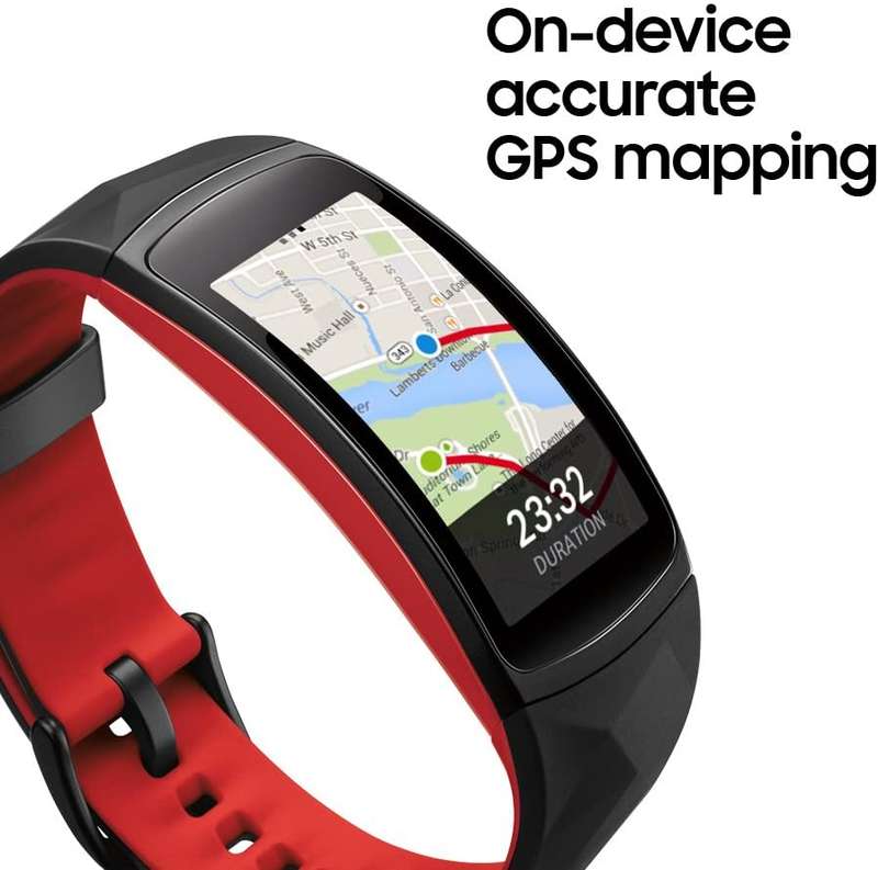 RED / LARGE - Samsung Gear Fit2 Pro Watch Fitness Tracker Large SM-R365 GPS Sports Band