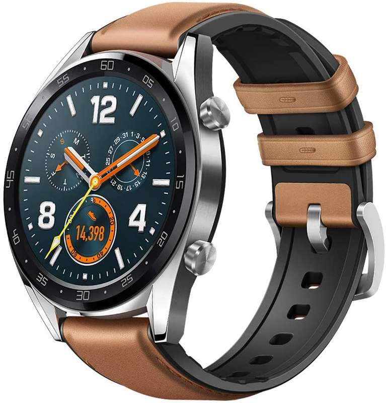 HUAWEI WATCH GT Classic Stainless steel Saddle Brown Strap FTN-B19 -  LIKE NEW IN BOX
