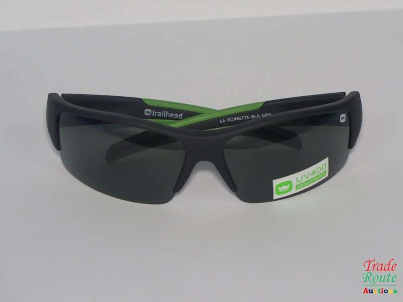 Trailhead LA RUINETTE  BLK-GRN  Polarised Sunglasses - HARD CASE UV400