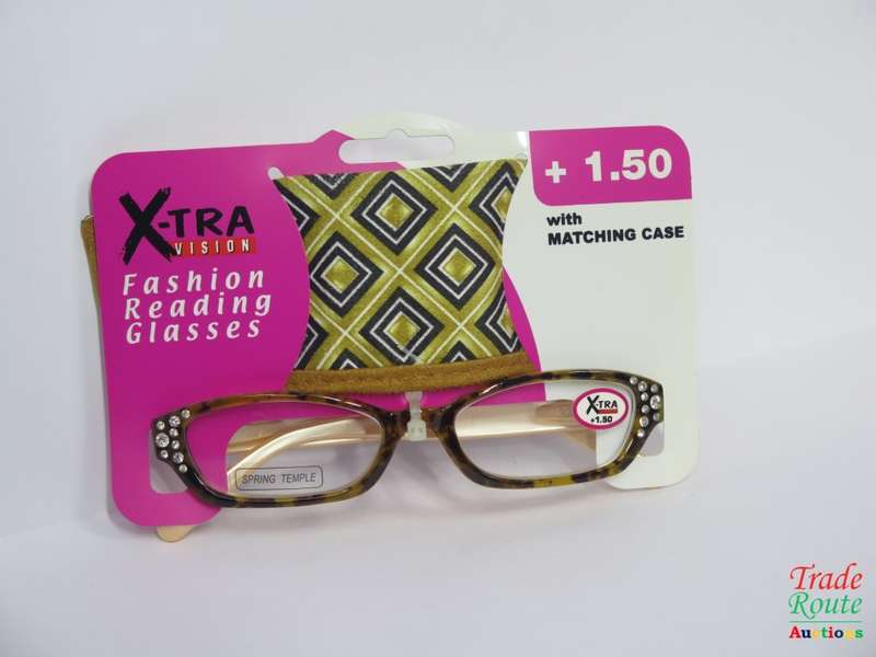 X-tra Vision Fashion Reading Glasses with Matching Case +1.50