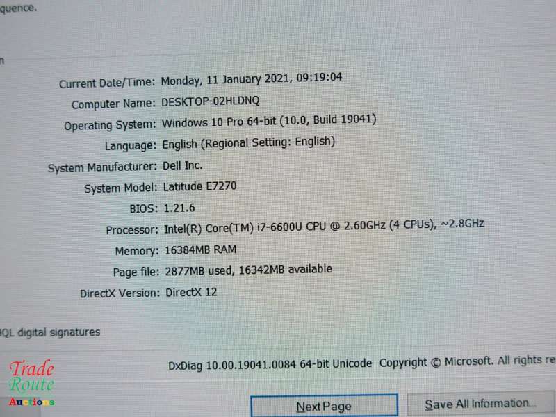DELL LATITUDE E7270 LAPTOP | CORE i7 6600U 2.6GHz | 16GB RAM | 256GB SSD SOLID STATE | 12.5 inch
