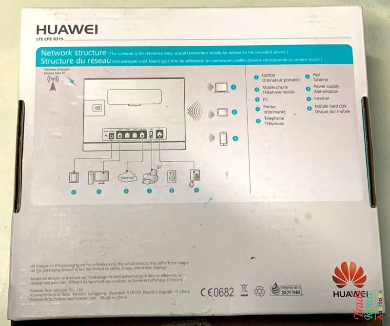 HUAWEI B315 4G LTE Wifi Modem Wireless Router (uses SIM card)