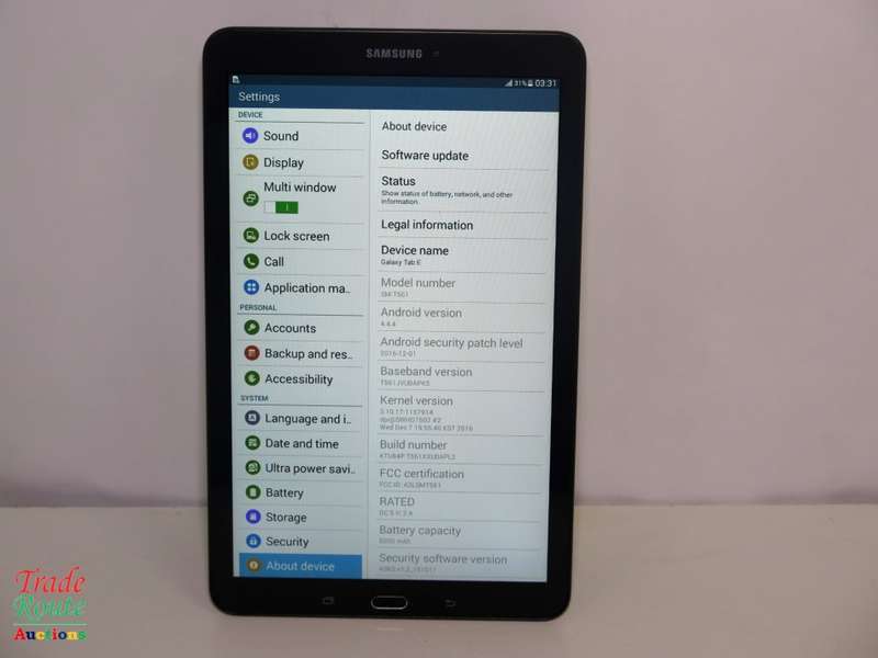 SAMSUNG GALAXY TAB E | 3G + WIFI | 8GB | BLACK | 9.6" | SM-T561 | 1200 x 800 Pixels