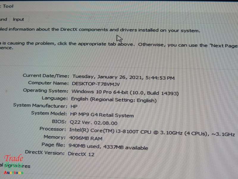 HP MP9 G4 Retail System Desktop Mini Computer | Core i3 8100T 8th Gen 3.1Ghz | 4GB RAM | 128GB SSD