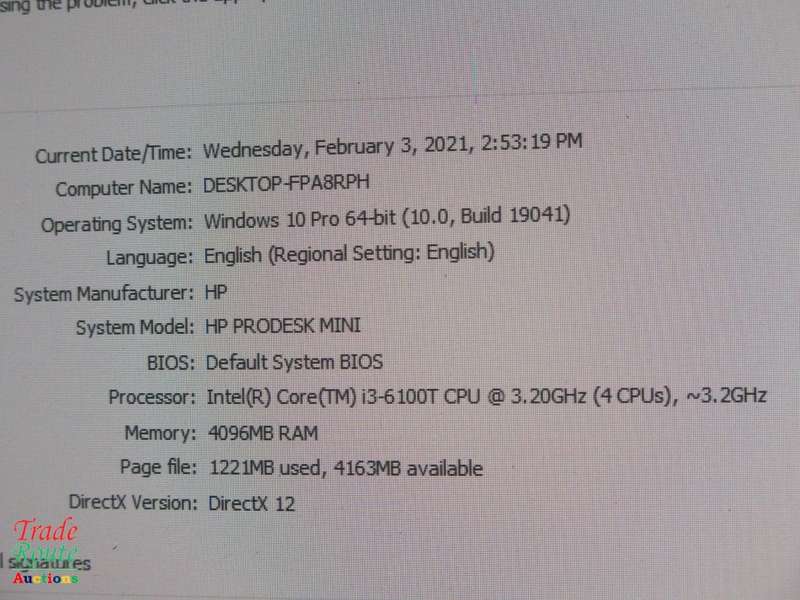 HP ProDesk 600 G2 Desktop Mini Computer | Core i3 6100T 6th Gen 3.2Ghz | 4GB RAM | 500GB HDD