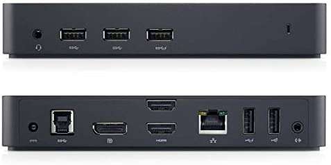 Dell D3100 USB 3.0 Ultra HD/4K Triple Display Docking Station , Black + 45W DELL Charger