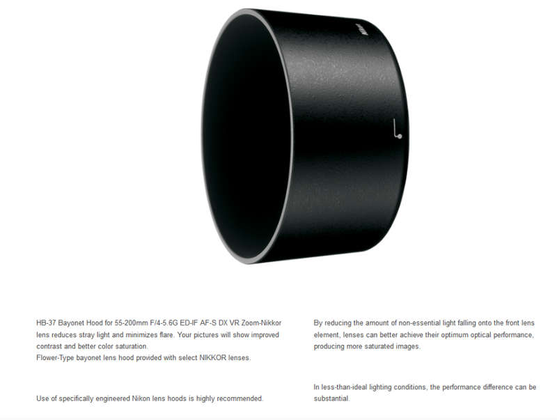 Nikon HB-37 Lens Hood (for 55-200mm VR and 55-200mm VR II)