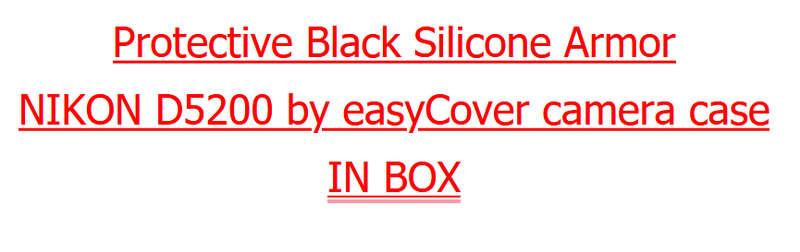 Protective Black Silicone Armor NIKON D5200 by easyCover camera case IN BOX