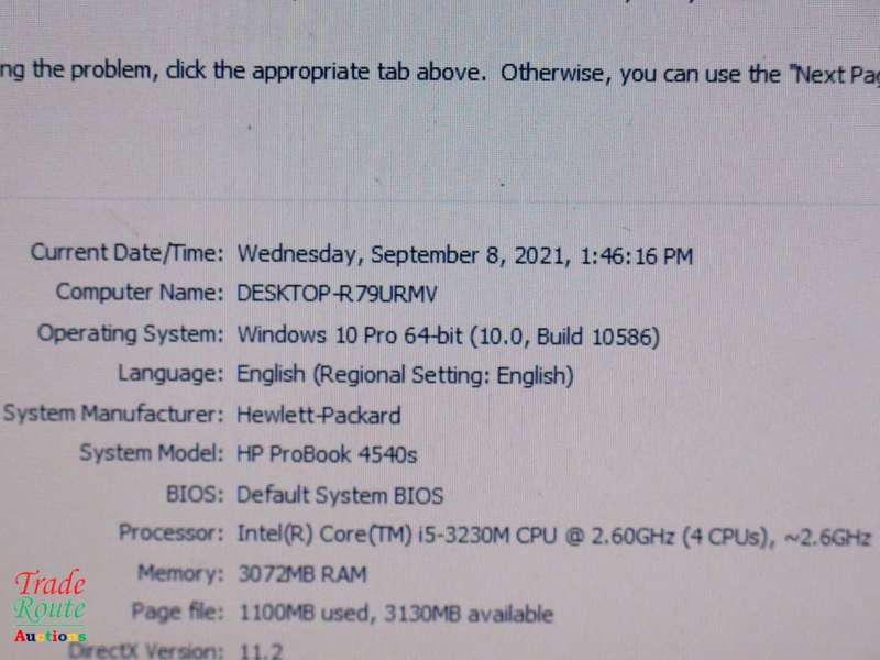 PLEASE READ *** HP PROBOOK 4540s LAPTOP | CORE i5 3230M 2.60GHZ | 3GB | 250GB HDD | HDMI