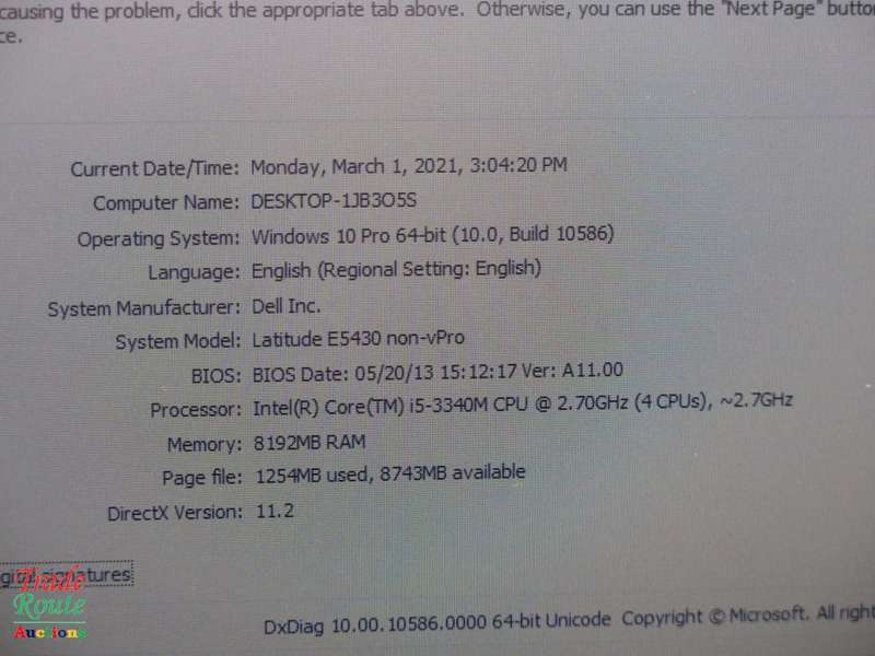 DELL LATITUDE E5430 | CORE i5 3340M 2.7GHz | 8GB RAM | 128GB SSD