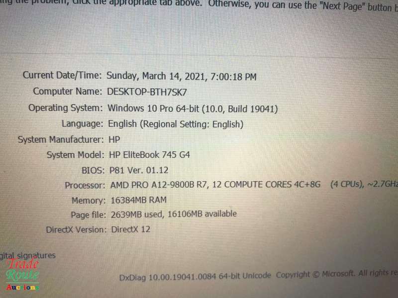 HP ELITEBOOK 745 G4 LAPTOP | AMD PRO A12-9800B R7 7th Gen 2.7GHz | 16GB RAM | 512GB SSD