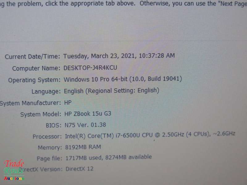 HP ZBook 15u G3 Laptop | Core i7 6500u 2.5Ghz | 8GB RAM | 500GB SSHD | NVIDIA Quadro Graphics