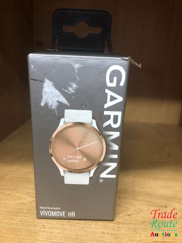 Garmin vivomove HR Hybrid Smart Watch (Small/Medium) - Rose-Gold with White Band