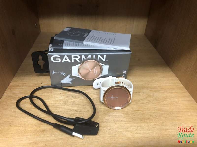 Garmin vivomove HR Hybrid Smart Watch (Small/Medium) - Rose-Gold with White Band