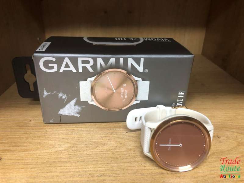 Garmin vivomove HR Hybrid Smart Watch (Small/Medium) - Rose-Gold with White Band