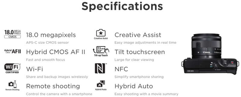 Canon EOS M10 Mirrorless Digital Camera with 15-45mm IS STM Lens