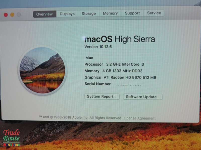 Apple iMAC | 21.5 INCH | Core i3 3.2Ghz | 4GB RAM | 1TB HDD - ATI Radeon HD Graphics - All in One