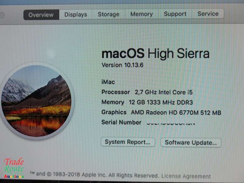 iMAC Apple | 21.5 INCH | Core i5 2.7Ghz 12GB RAM 1TB HDD * AMD Radeon HD Graphics