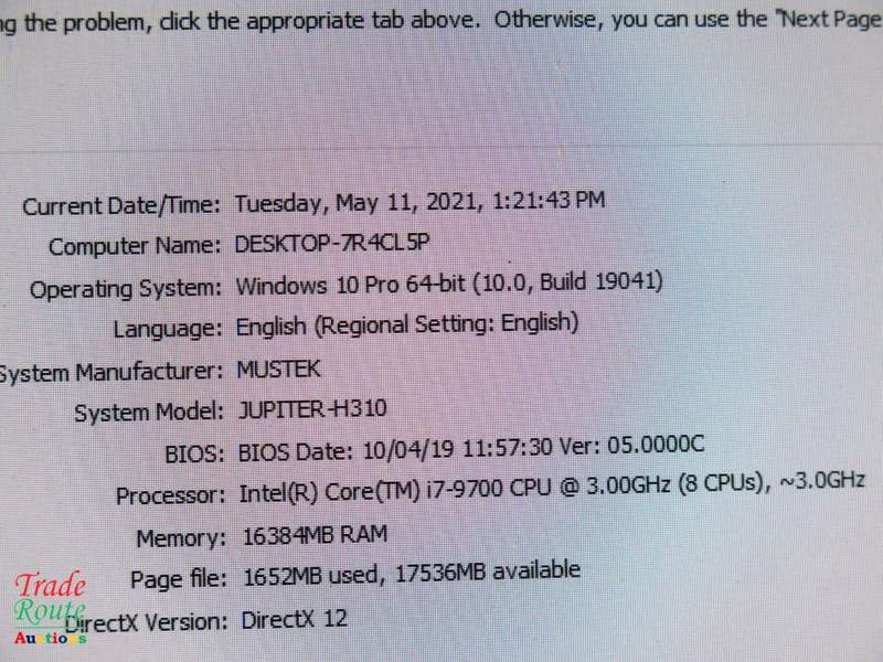 High Spec - Mecer Jupiter H310 MINI PC Intel Core i7-9700 9th Gen 3.00GHz 16GB RAM 1TB HDD