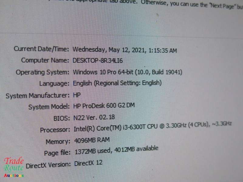 HP ProDesk 600 G2 Desktop Mini Computer | Core i3 6300T 6th Gen 3.3Ghz | 4GB RAM | 128GB SSD