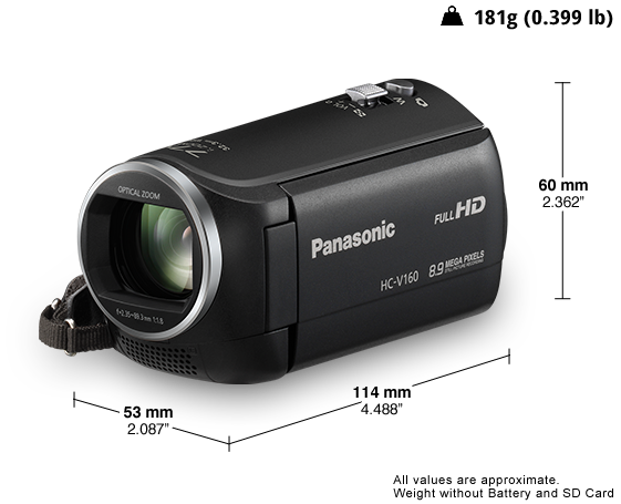 Panasonic HC-V160 Long Zoom FULL HD Camcorder