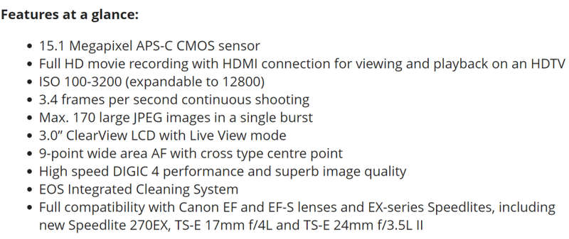 Canon EOS 500D Digital SLR camera 15.1 Megapixels FULL HD + Canon 18-55mm Lens KIT