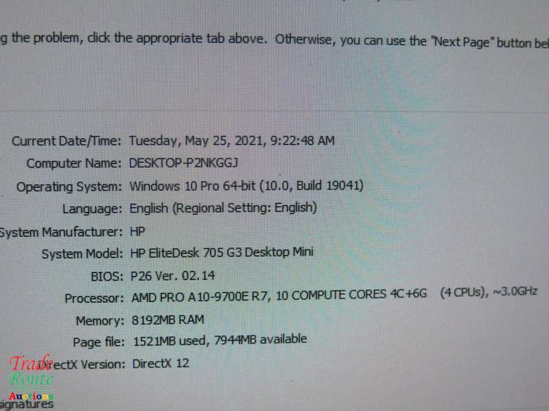 HP EliteDesk 705 G3 Mini Desktop Gaming Computer AMD PRO A10 9700E R7 3.0GHZ  | 8GB RAM | 256GB SSD