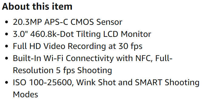 Samsung NX3000 Smart Mirrorless Camera (Body Only)