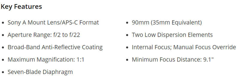 Tamron SP 60mm f/2 Di II 1:1 Macro Lens for NIKON CAMERAS