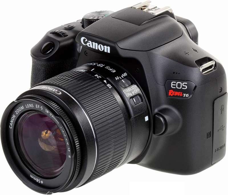 Canon EOS Rebel T6 Digital SLR Camera Kit with EF-S 18-55mm f/3.5-5.6 Lens