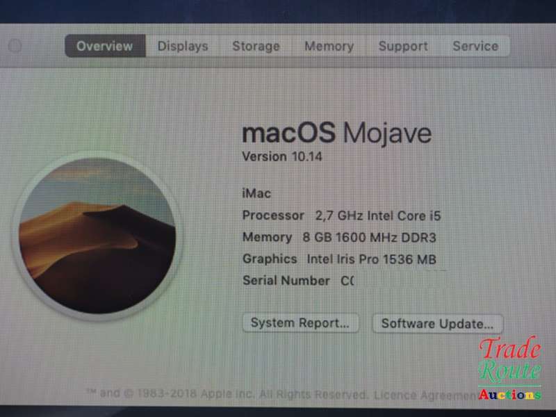 iMAC Stylish | 21.5 INCH | Core i5 2.7GHz | 8GB RAM | 1TB HDD  * ULTRASLIM * Intel Iris Pro Graphics