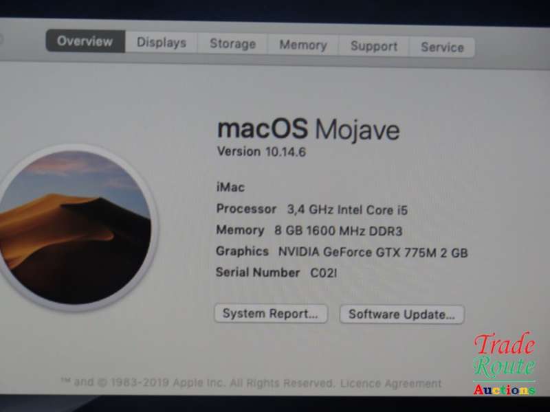 Apple iMAC | 27 INCH | Core i5 3.4GHz | 8GB RAM | 1TB HDD ULTRASLIM  Nvidia GeForce GTX 2GB Graphics