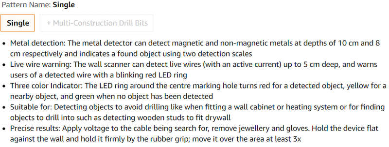 Bosch Professional Metal Detector GMS 100 M (Maxi Detection Depth Magnetic Metal)al/Non-Magnetic Me