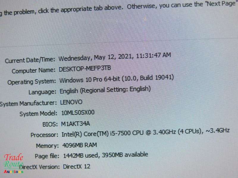 Lenovo M910S SFF Small form factor Desktop PC | CORE i5 7500 7th Gen 3.4GHz | 4GB RAM | 500GB HDD