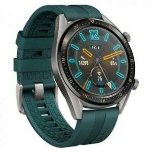 HUAWEI WATCH FTN-B19 GT Smart Watch - Titanium Grey SS Dark Green Strap
