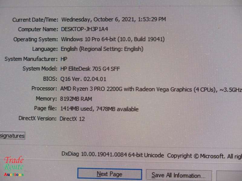 HP EliteDesk 705 G4 SFF Desktop Computer | AMD Ryzen 3 PRO 2200G Radeon Vega Graphics ** GAMING PC