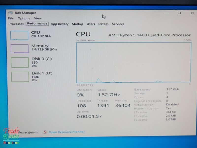 Gaming PC AMD Ryzen 5 1400 Quad Core | 16GB RAM | 240GB SSD + 2TB HDD | Radeon Rx 570 4GB Graphics