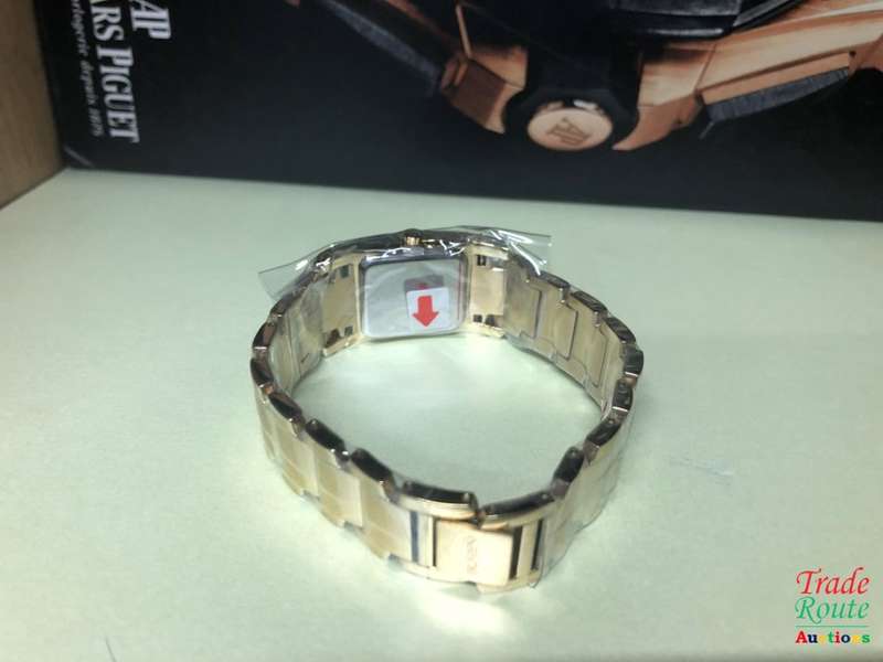 BUREN Gold Plated Ladies Watch - Rectangular Dial / White Face / Roman Markers