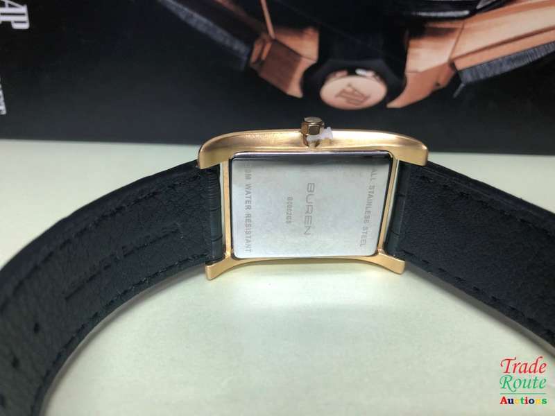 Buren Leather Strap GP Rectangular face Men's Watch
