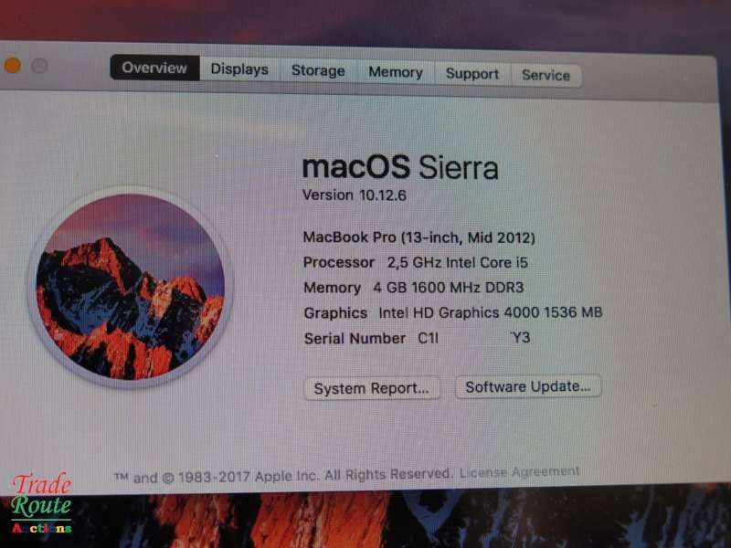 MacBook Pro 13.3-inch | Core i5 2.5GHz | 4GB RAM | 500GB HDD | MD101 | INTEL HD GRAPHICS