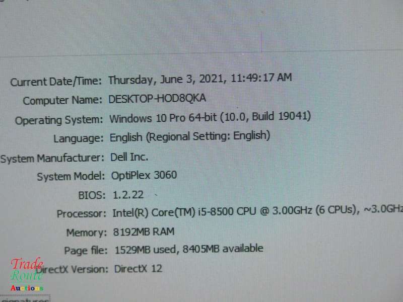 Dell OptiPlex 3060 SFF Desktop PC | Core i5 8500 8th Gen 3.0Ghz | 8GB RAM | 1TB HDD