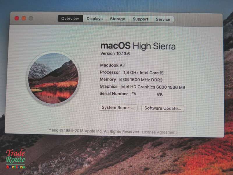 2017 MacBook Air 13.3-inch | Core i5 1.8GHz | 8GB RAM | 128GB SSD MACBOOK AIR 13 INCH