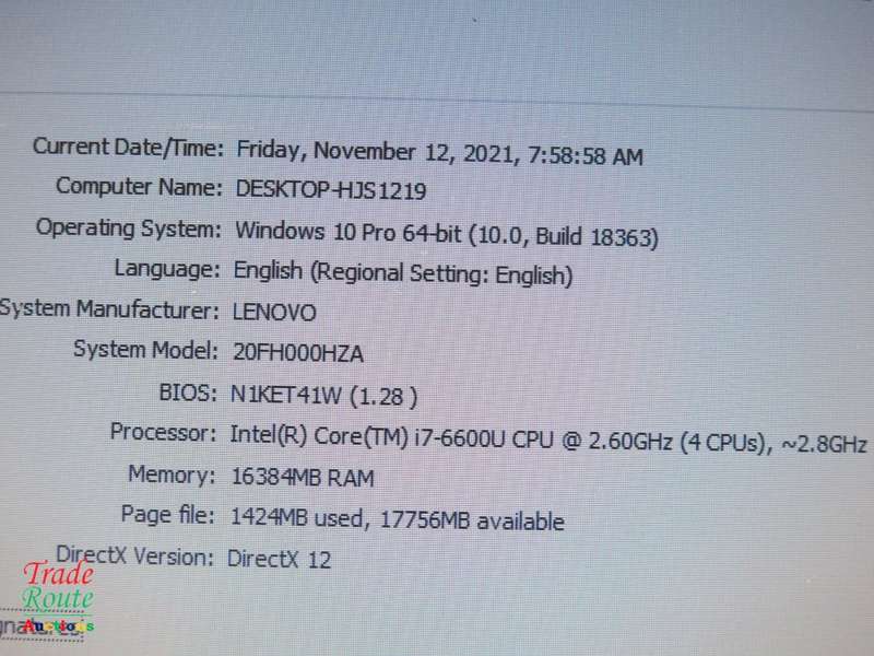 LENOVO THINKPAD T560 FULL HD 15.6 inch LAPTOP | CORE i7 6600U 6th Gen 2.6GHz | 16GB RAM | 512GB SSD