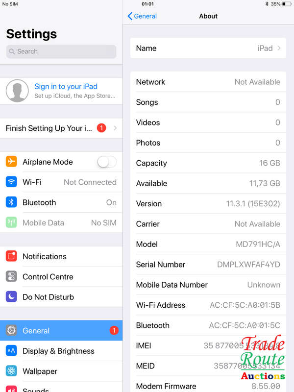 Apple iPad Air 9.7-inch | MD791HC/A| 16GB | WiFi + 4G CELLULAR | | A1475 | RETINA DISPLAY