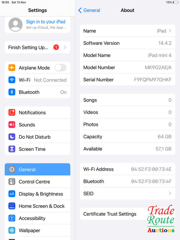 Apple MK9G2AE/A IPad Mini 4 WiFi 64GB Space Grey 7.9inch