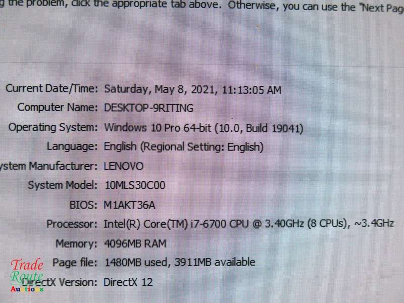 Lenovo M910S SFF Small form factor Desktop PC | CORE i7 6700 6th Gen 3.4GHz | 4GB RAM | 500GB HDD