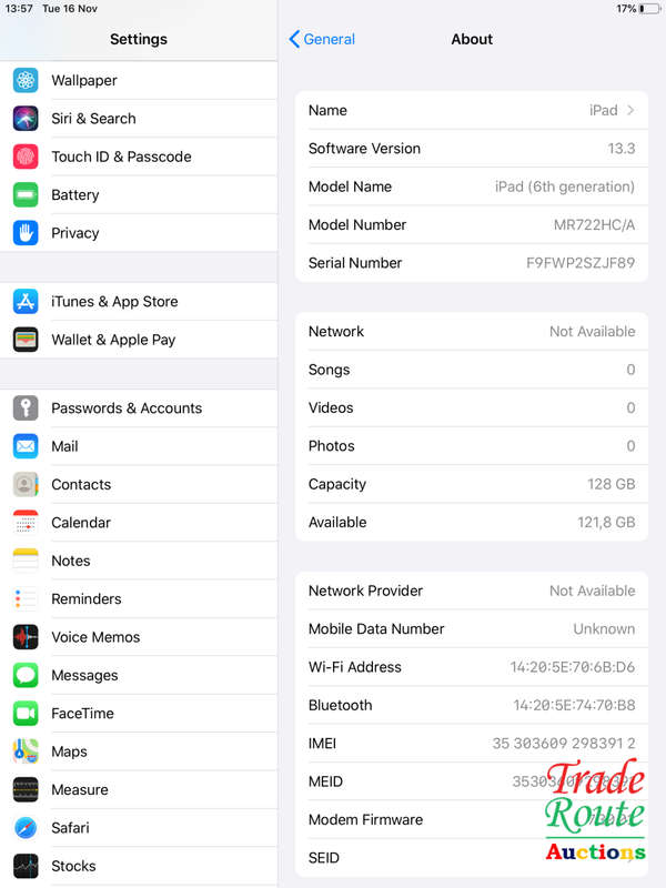 Apple iPad 6th Gen 2018 Retina | MR722HC/A | 4G + WiFi | 128GB | Space Grey | A1954