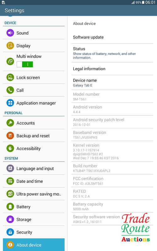 SIM NOT READING ** SAMSUNG GALAXY TAB E | 8GB | BLACK | 9.6" | SM-T561