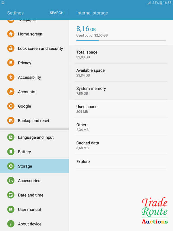Samsung Galaxy Tab S2 SM-T819-9.7 Inch, 32GB, 4G LTE, Gold - Tiny Crack in outer Glass